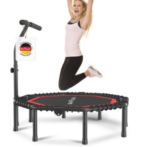 DH FitLife Fitness Trampolin klappbar und leise | Für Indoor & Outdoor | 45/50 Zoll Trampoline mit Gummiseilfederung