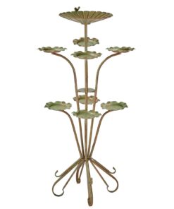 Vogeltränke aus Metall mit Ständer und 8 Futtertabletts - ideal für den Garten und Hof - 111 cm