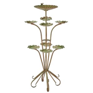 Vogeltränke aus Metall mit Ständer und 8 Futtertabletts - ideal für den Garten und Hof - 111 cm