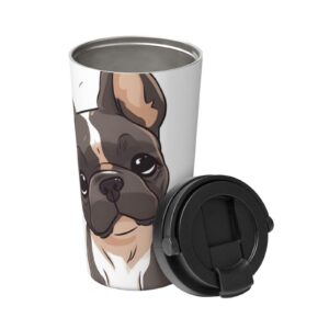 EVANEM Isolierter Reisebecher französische Bulldogge Edelstahl 705 ml warm-kalt haltend Reise-Büro-Geschenk