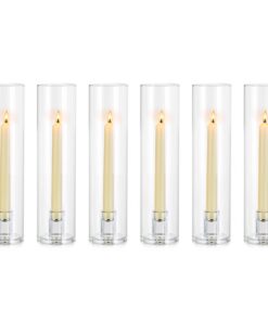 NUPTIO Glaszylinder Kerzenhalter für Hochzeit und Party: 6 Stücke Stabkerzen Glaszylinder Ohne Boden Dekoration für Tisc