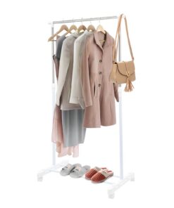 Shoze Rollender Kleiderständer | Stabile Metall-Garderobe 90-160cm Höhe | 360° Lenkrollen für Schlafzimmer & Wohnzimmer