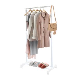 Shoze Rollender Kleiderständer | Stabile Metall-Garderobe 90-160cm Höhe | 360° Lenkrollen für Schlafzimmer & Wohnzimmer