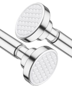 AIZESI Bohrenlose Teleskopstange für Vorhänge und Duschvorhänge - Silber - 70-120 cm - 25MM Durchmesser - Carbonfree Cer
