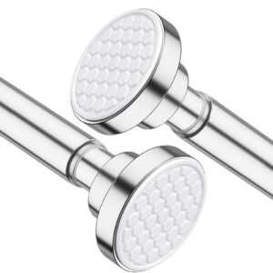 AIZESI Bohrenlose Teleskopstange für Vorhänge und Duschvorhänge - Silber - 70-120 cm - 25MM Durchmesser - Carbonfree Cer