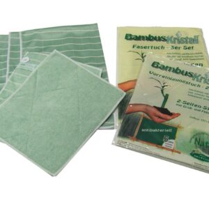 Aqua Clean Bambus Kristall Vorreinigungstücher für Kristallobjekte und Edelmetalle | Aqua Clean 5er Set Bambus Tücher z