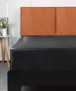 Lirex Satin Spannbettlaken Schwarz, Seide Spannbetttuch Luxuriös und Weich für Ihr Bett, Microfaserbettlaken mit Glatter