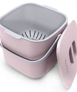 YourCasa Biomülleimer Küche 7L (Rosa) - geruchsdicht & ohne Biomülltüten