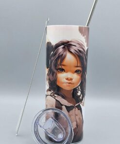 Bienenmädchen Doppelwandiger Edelstahl-Thermo Becher 20oz kalte und warme Getränke Trinkhalm