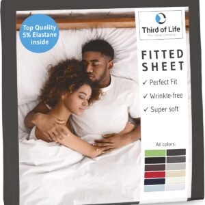 Premium Spannbettlaken 180x200 cm I Aus natürlicher und weicher Baumwolle & fussel- & faltenfrei I Atmungsaktives Bettla