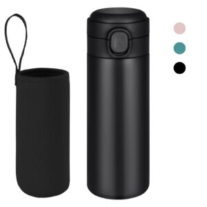 Flintronic Thermosflasche Edelstahl 450ml BPA Frei Isolierbecher