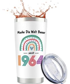 61. Geburtstag Frau, Geschenke 20oz Tumbler, Hochzeitsjahr GeburtstagsteebecherFrauen