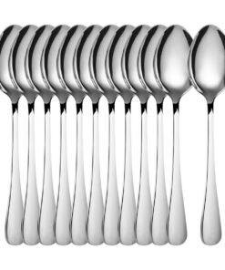 Edelstahl Teelöffel Kaffeelöffel - 12 Stück Besteck Set, Ideal für 12 Personen, Größe 5.5 inch (1|9 cm) Edelstahl Teel