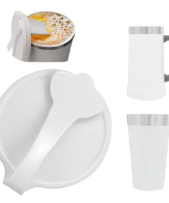 WALLFID Anti-Bubble-Silicone-Lid für Beer-Mug, Reusable, Splash- und Staubgeschützt, leicht zu reinigen, Anpassung an Be