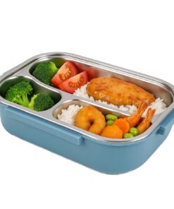 Cocoarm Thermobehälter Für Kinder Isolierte Lunchbox Aus Edelstahl - Tragbarer Griff Und Löffelaufbewahrung (Blue) Coc