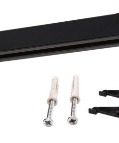 Deco-Raum Gardinenschiene auf Maß Aluminium eckig flach Deckenbefestigung Schwarz 320cm Square