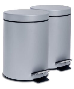 Harbour Housewares Edelstahl Treteimer 3 Liter Mattgrau Küche Badezimmer mit Deckel