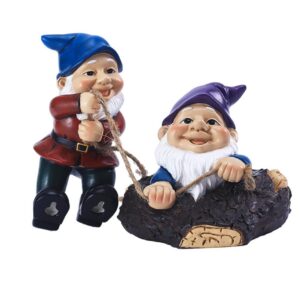 CIYODO Kunstharz Zwergen Figuren Deko SetFür Ausieux Und Innenbereich Satz Anhänger Outdoor Und Indoor Mikro-Landschafte
