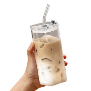 Matcha-Glasi Für Frauen Mit Deckel Und Strohhalm 400ml FüR Iced Coffee Und Smoothie