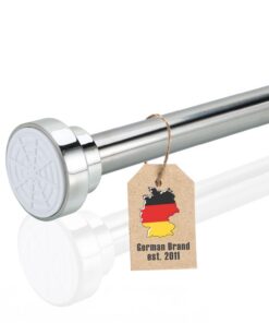 INTIRILIFE Ausziehbare Teleskopstange in Silber 81-148 cm für Das- und Badezimmer - Stabil, verstellbar, rutschfest - Vi