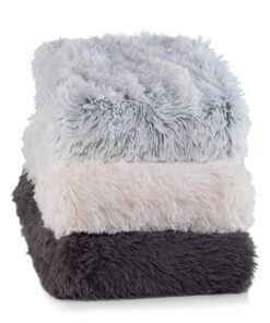 MALIKA Kuschelig Warm Polar Flokati Bettlaken 180x200 cm - Winter Cashmere-Touch für Wohlfühl Garantie, Farbe: Silber