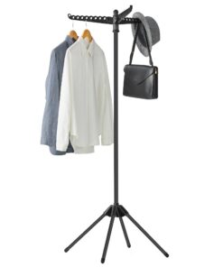 SONGMICS Wäscheständer, 3 drehbare Arme, für Kleidung und Socken, für Familien, für Innenraum, 150 cm hoch, schwarz LLR5
