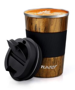 Tlater Kaffeebecher - Thermobecher 13oz - Doppelwandig Vakuum-Edelstahl für Heiß- und Kaltgetränke
