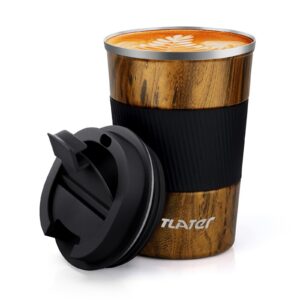 Tlater Kaffeebecher - Thermobecher 13oz - Doppelwandig Vakuum-Edelstahl für Heiß- und Kaltgetränke