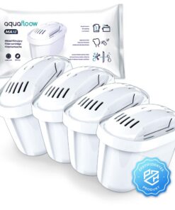 Aquafloow Wasserfilter Kartuschen - 4 Stück für Brita Maxtra+ Dafi Unimax Aquaphor A5 Philips AWP212/10