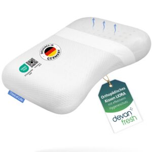 Orthopädisches Nackenkissen LIORA, Ergonomisches Kopfkissen mit Memory Foam, HWS Kissen für Seitenschläfer | Orthopädis