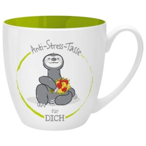 GRUSS & CO Anti-Stress-Tasse Motiv "Dich" Porzellan, 45 cl, New Bone China, Geschenk lustig, Anti-Stress-Funktion, 46267