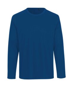 Grüner Cat Herren Langarm T-Shirt, 100% Bio-Baumwolle. Fairtrade, Oeko-Tex und Ecolabel Zertifiziert, Blau, L