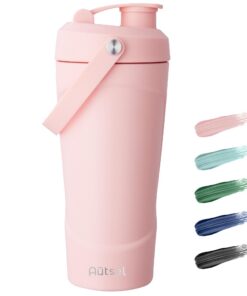 Autsel Edelstahl Protein Shaker 750ml - Fitness-Becher mit Kugel für Proteinshake, BPAfrei, Vakuumisolierth | Autsel Ed
