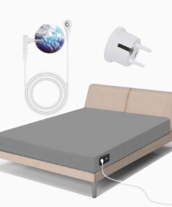 RIQINXIN Erdungsbettlaken Erdungsmatte 90% Bio-Baumwolle und 10% Silberfaser für Better Sleep mit EU Erdungskabel 150x20