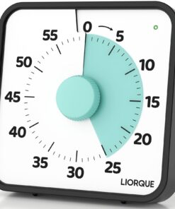 LIORQUE Visueller Timer 19cm Großbildschirm 60 Minuten Leiser Countdown für Kinder Küche Schule