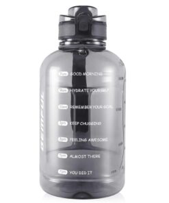 GEMFUL 2 Liter Trinkflasche mit Zeitmarkierung - BPA-frei für Fitness, Büro & Outdoor - Auslaufsicher und mit Griff (2L