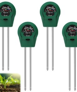 Behogan 4 Stück 3 in 1 Boden-Feuchtigkeitsmesser für Pflanzen und Gartenanwendungen - PH/Temperatur/LichtMessung, Ideal