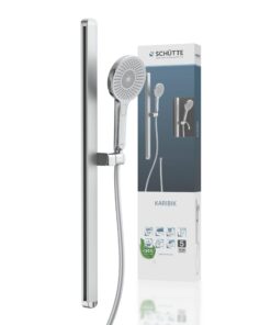 Schütte 64200 KARIBIK Regendusche aus Edelstahl für Badezimmer | 3-Fach verstellbarer Duschkopf | Schlauch und Halterung