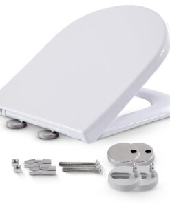 Arebos WC Sitz mit Absenkautomatik | Duroplast Klodeckel D-Form universell | (max. Belastung 150 kg)
