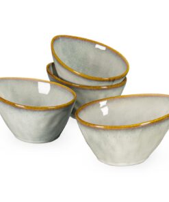 RAMEN-SCHÜSSELER SET VINTAGE DESIGN 4-TΕILIGE STEINGUT-PASTASCHALEN 600ML SNACKSCHALE