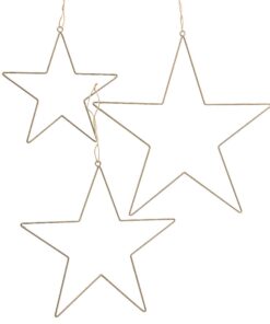 Spetebo Deko Stern im 3er Set in Gold - Für Fensterdeko - Ideales Geschenk für Sternenfans - 30/40/50 cm - Metall