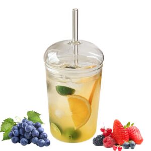 Klarglas Tumbler 500ml Breiter Mund Mit Deckel Und Stroh - Reise Geschenke