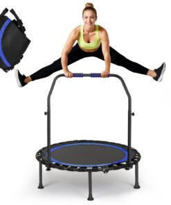 Fitness Trampolin klappbar ohne Installation 3 verstellbare Handgriffstufen Stabiler und leiser für Kinder und Erwachsen
