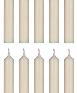 11cm stabulierte Kerzen 10er Set im eleganten Stil, Farbe ELFENBEIN, hoher Neidfaktor, ca. 4 Stunden Brennzeit, Ruß- und