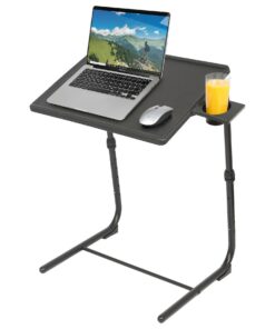 Harbour Housewares Höhenverstellbarer Klappbarer Laptoptisch Schwarz - Faltbarer Computertisch für Heim Büro mit Metallr