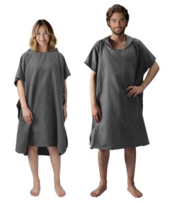 JEMIDI Surf Poncho Unisex - Schnelltrocknend aus Mikrofaser - Badeponcho mit Kapuze