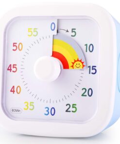 GeeRic 60-Minuten-Countdown-Timer für Kinder - Schreibtischtimer mit leisem Betrieb zur Zeitmanagement | Pomodoro-Timer
