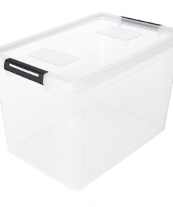 HRB Aufbewahrungsbox mit Rollen und Deckel - ideal für Büro und Haus (60 Liter, 1 Stück) HRB Aufbewahrungsbox mit Roll