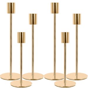 MOYKSRR Gold Kerzenständer 6 Set, Elegant Luxuriös für Party und Hochzeitsdekorationen