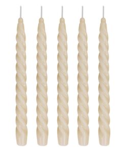Renaissancekerzen gedreht Champagner Spitzkerzen, 5 Stück, 22 x 250 mm, für Feierabend und Geschenke